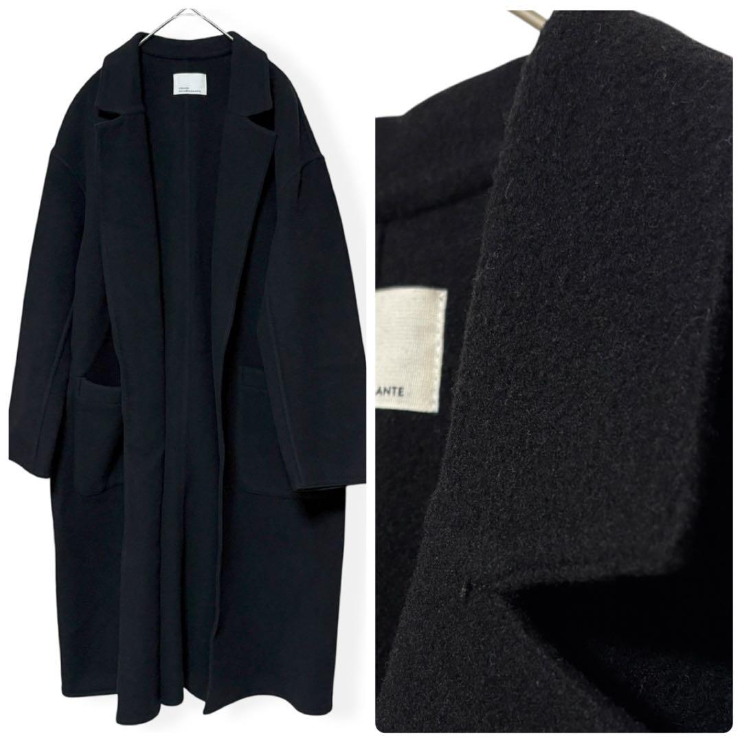 【新品】COLLAGE ガリャルダガランテ／ウールダブルフェイスコート ブラック