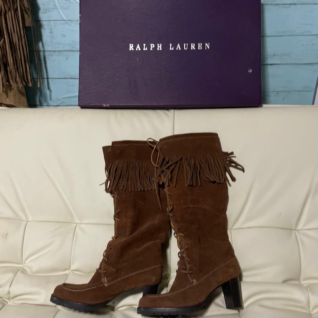 Ralph Lauren コレクション　　フリンジ付きロングブーツ