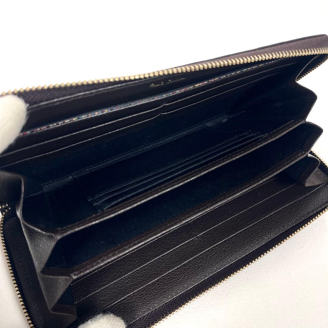 ポールスミス　長財布　ほぼ新品！　カレント　ロゴプリント　ラウンドファスナー