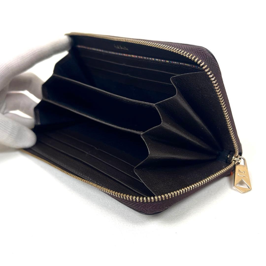 ポールスミス　長財布　ほぼ新品！　カレント　ロゴプリント　ラウンドファスナー