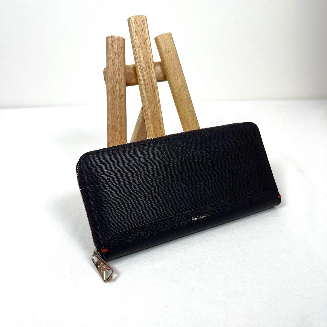 ポールスミス　長財布　ほぼ新品！　カレント　ロゴプリント　ラウンドファスナー