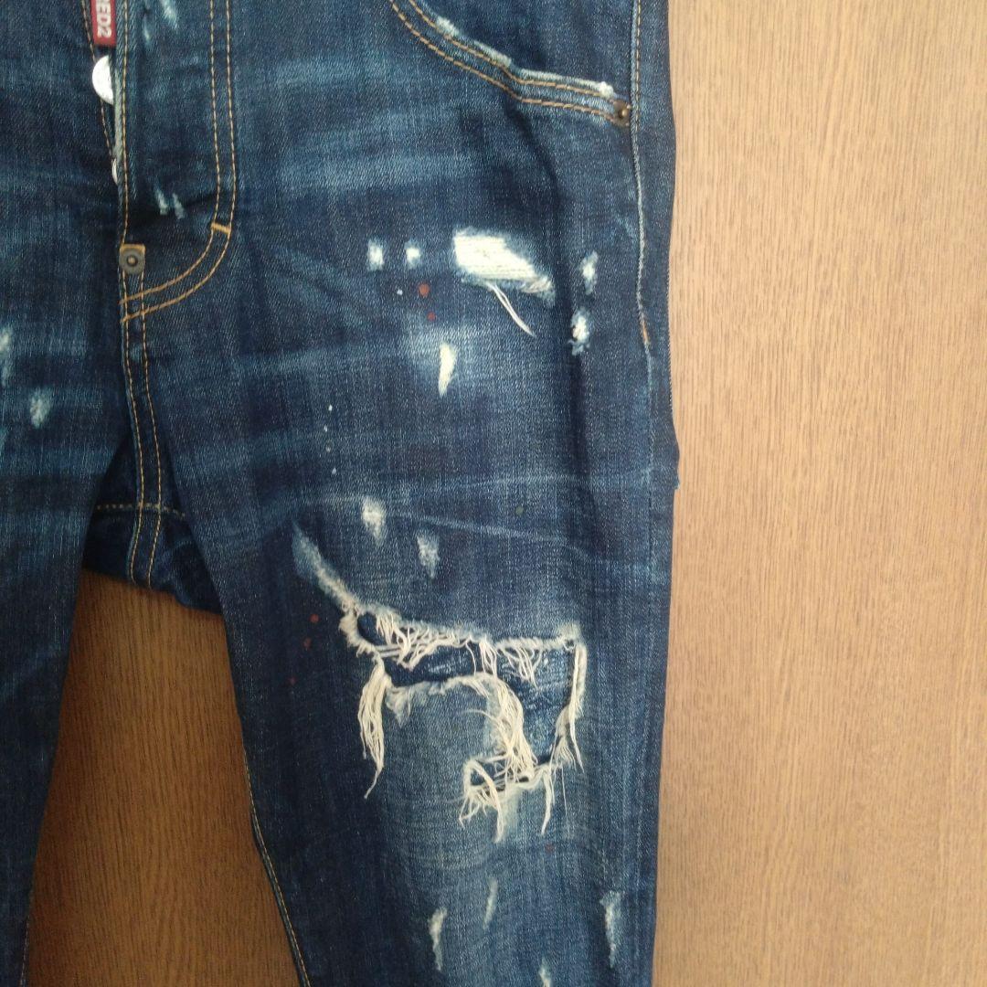 ディースクエアード　ダメージ加工スキニーデニム ダークブルー　サイズ46
