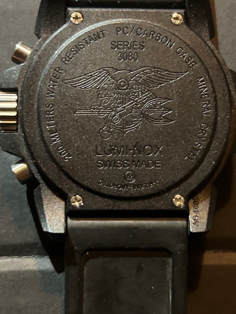 ルミノックス　かラーマーク　Luminox 3080シリーズ ブラック/オレンジ