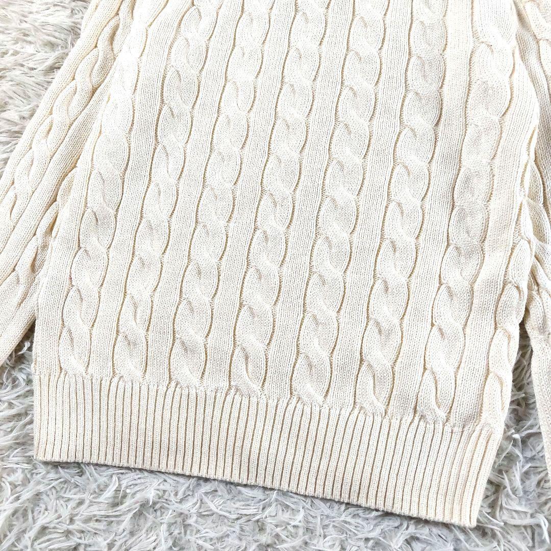 未使用品 ポロラルフローレン QRタグ ロゴハーフジップ ケーブルニットセーター