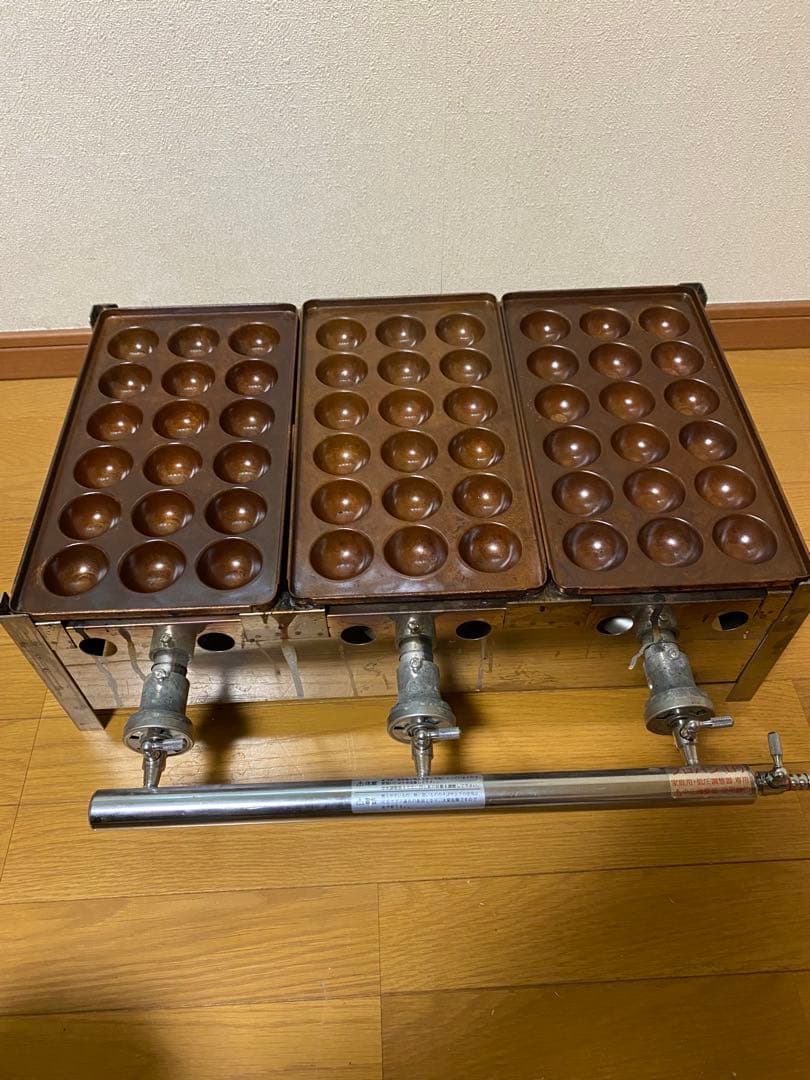 業務用たこ焼き器機18穴3連　銅板