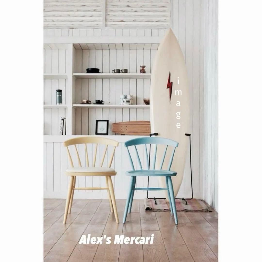 送料込み❗️新品Oliver ウィンザーチェア 、木製チェア、一脚/ライトブルー