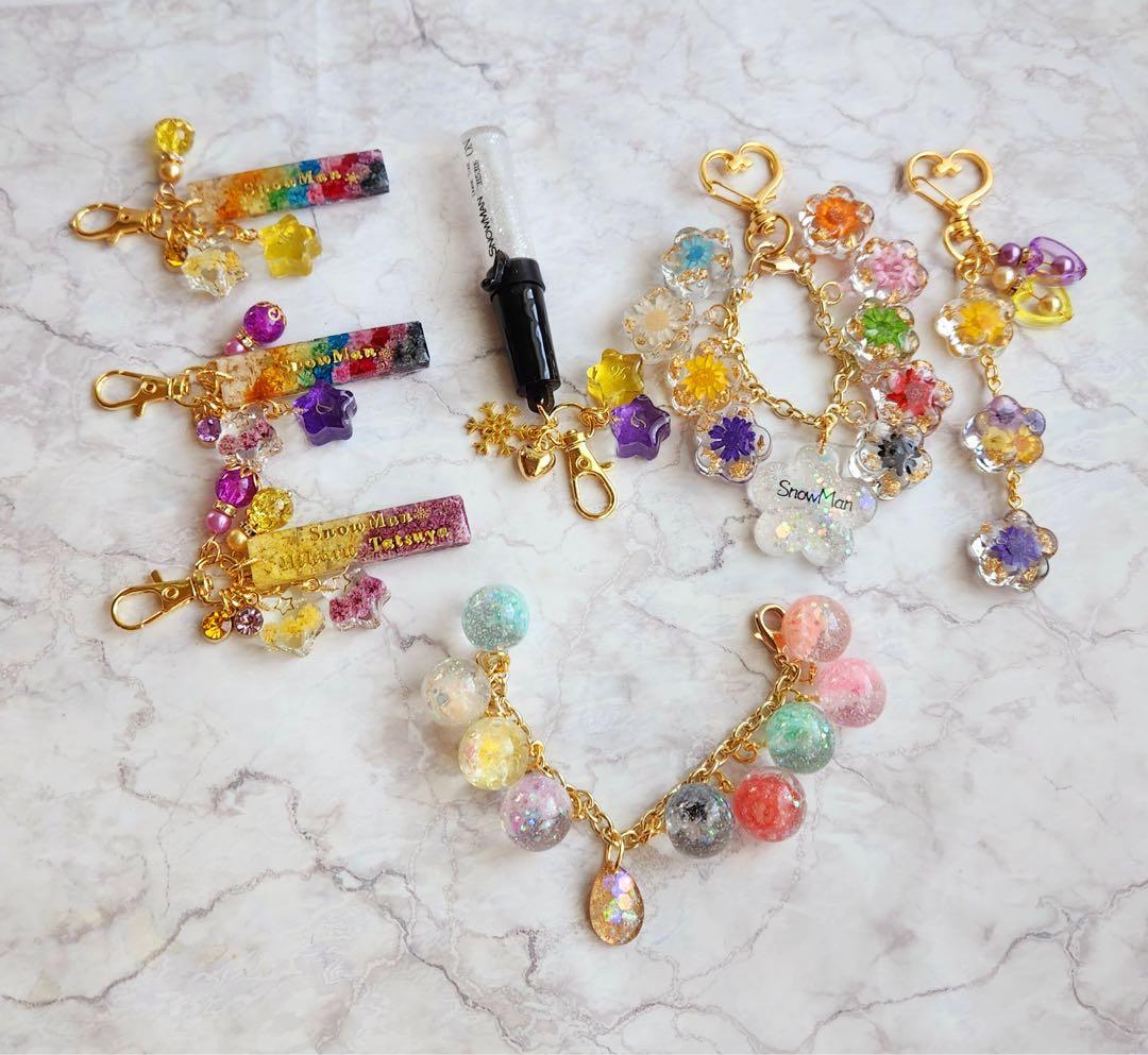 凛　スターフラワー　短冊風　キーホルダー