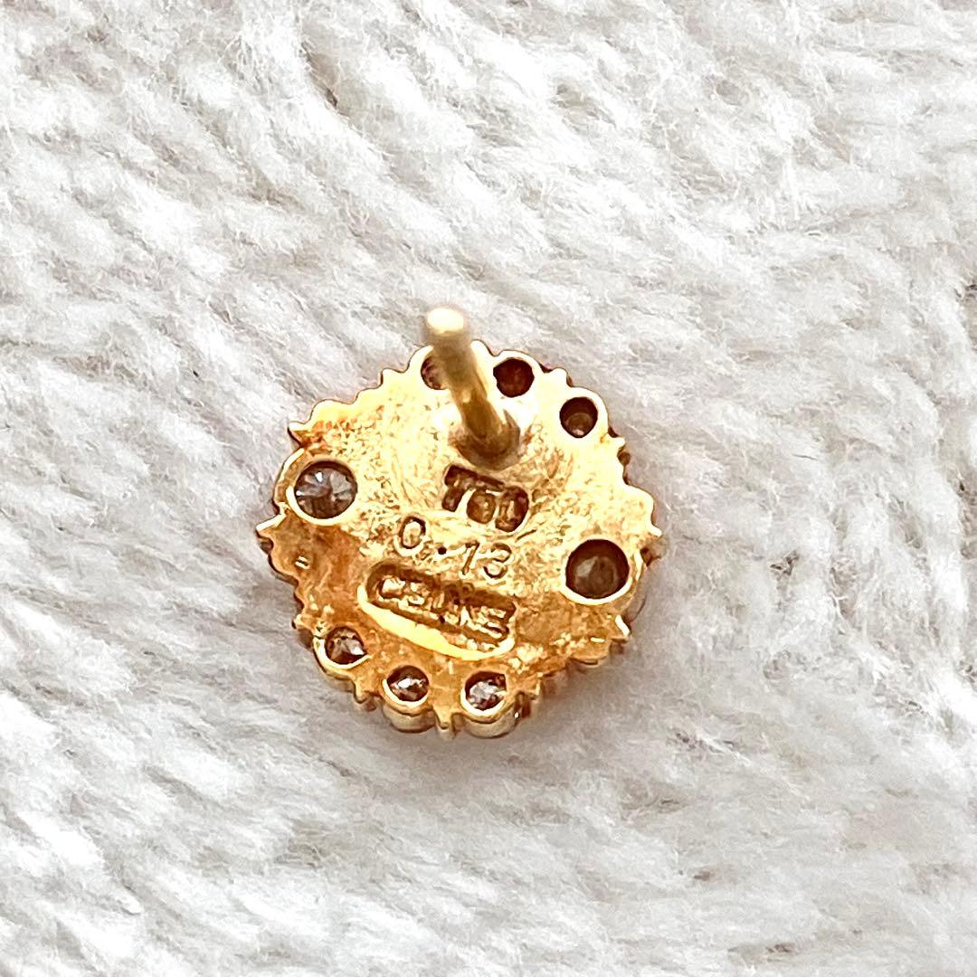 レア CELINEセリーヌ ピアス K18 ※片耳のみ YG ダイヤ トリオンフ