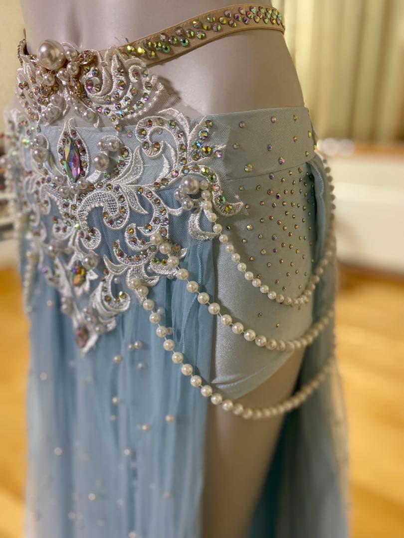 ベリーダンス セットアップ 水色