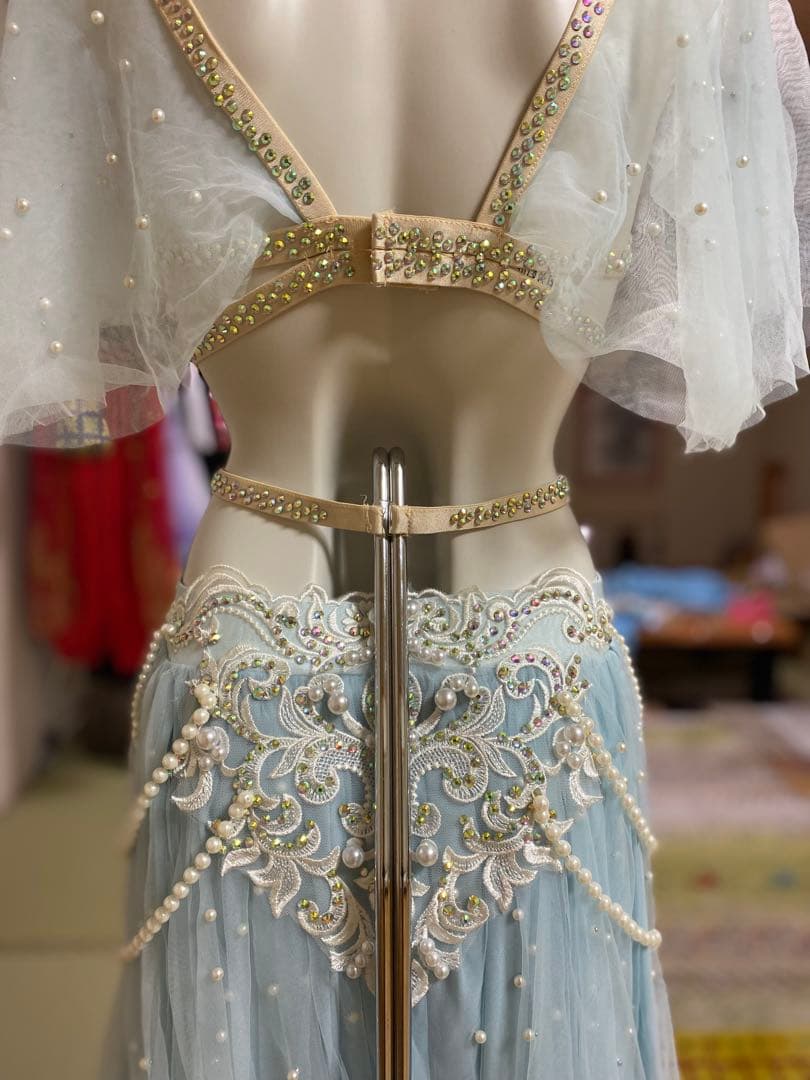 ベリーダンス セットアップ 水色