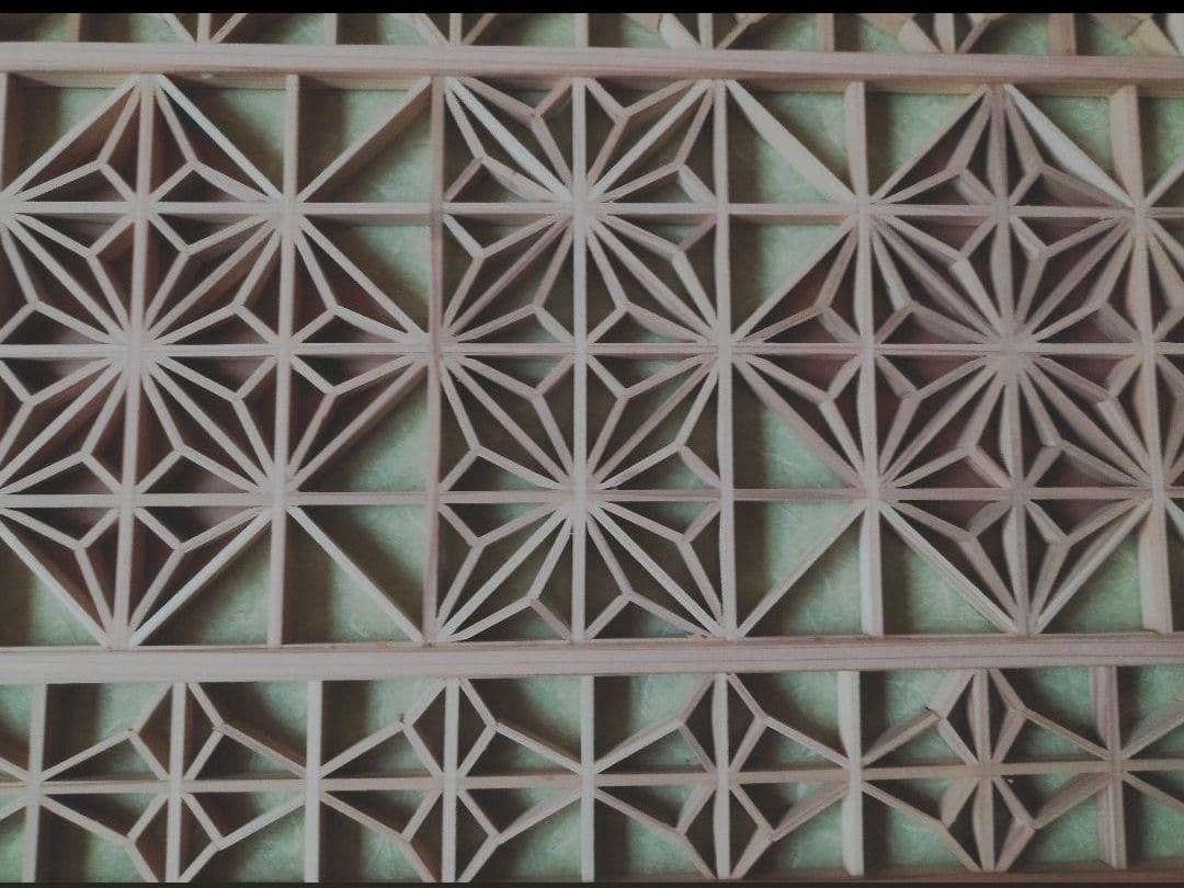 181❣️特価❣️ 麻の葉組子3枚一組　木製額縁