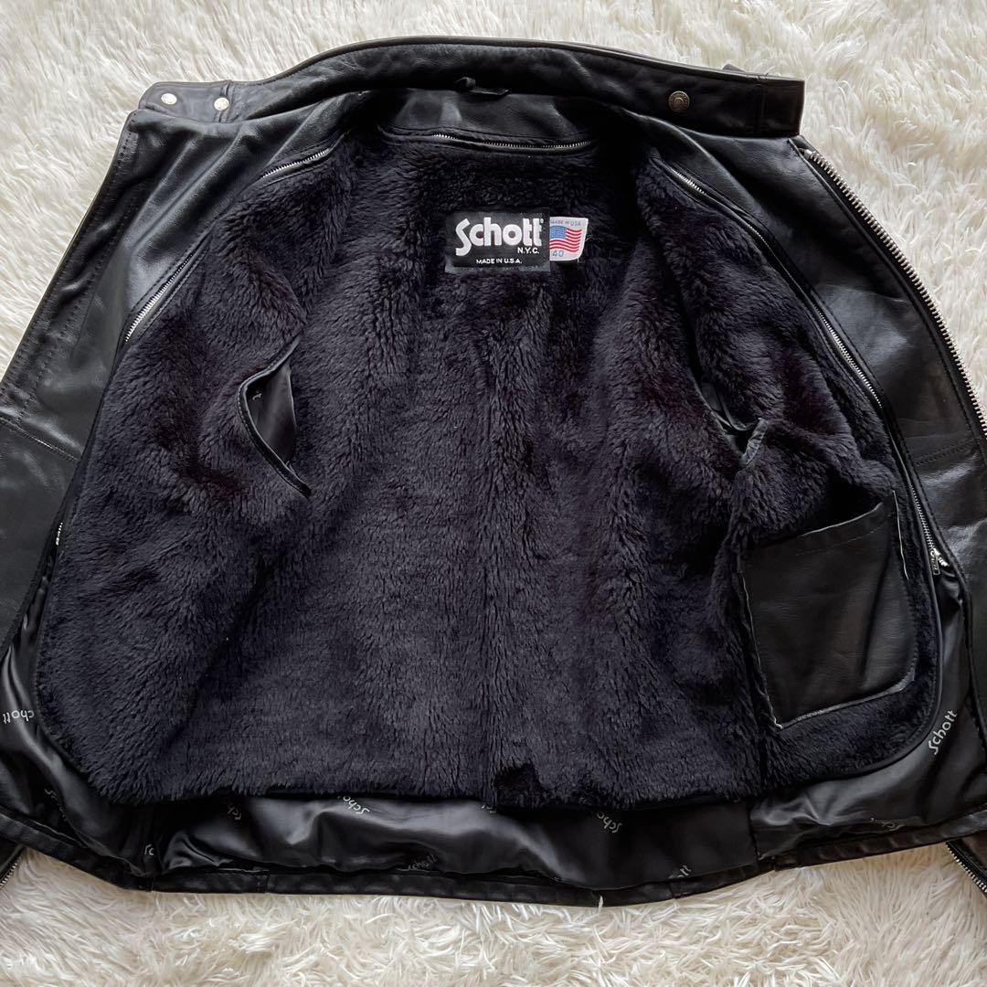 美品✨schott 641 レザージャケット　シングルライダース　本革　40 黒