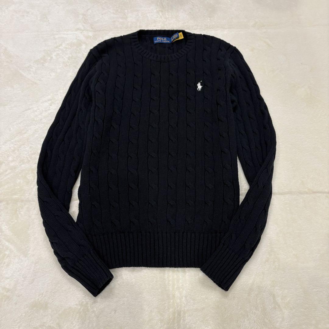 極美品✳︎ポロラルフローレン現行近年モデル白ポニーSケーブルセーターニット正規品