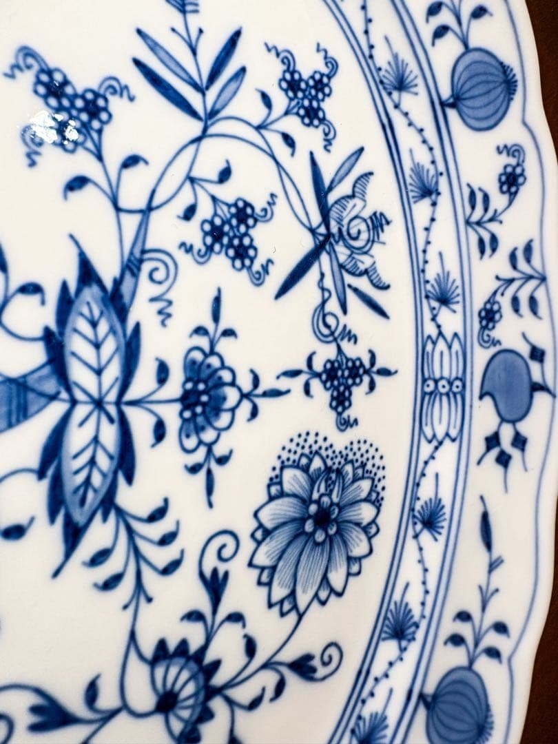 【未使用・美品】マイセン ブルーオニオン オーバルプレート トレイ 1級品