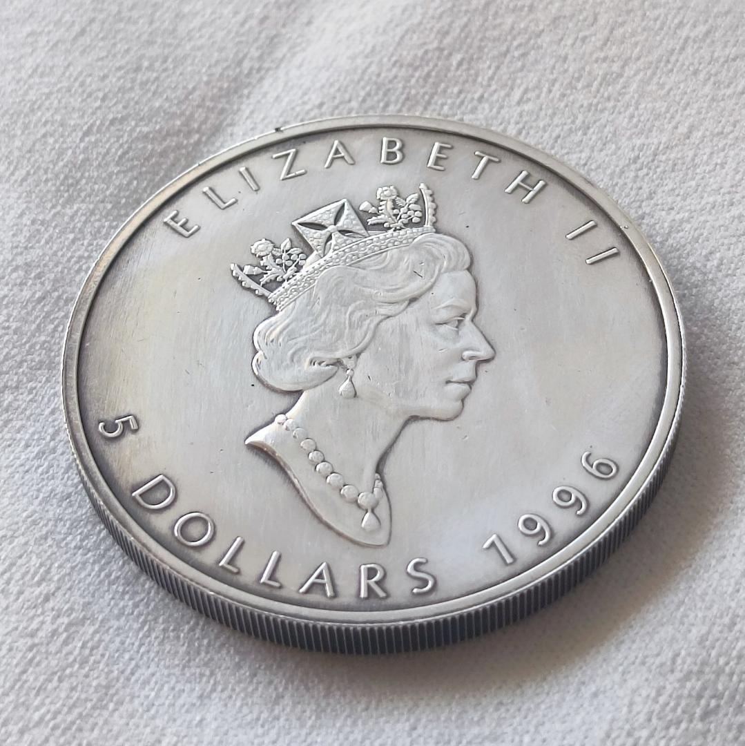 カナダ 5ドル 銀貨 1996年 メープルリーフ