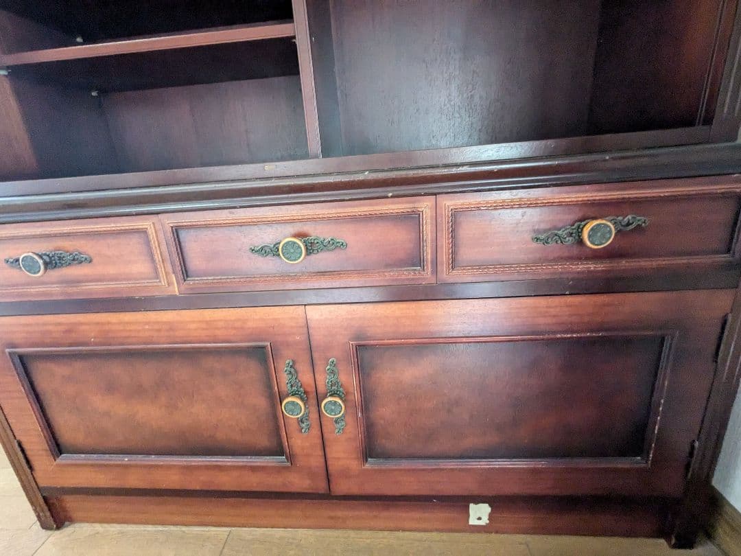 1/末まで限定お値下げ★☆アンティーク　天然無垢本棚　昭和レトロ　上下分割可能