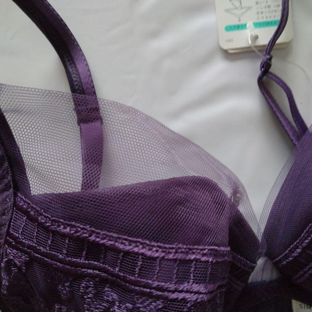 パープル レース ブラジャーD75＆ショーツL