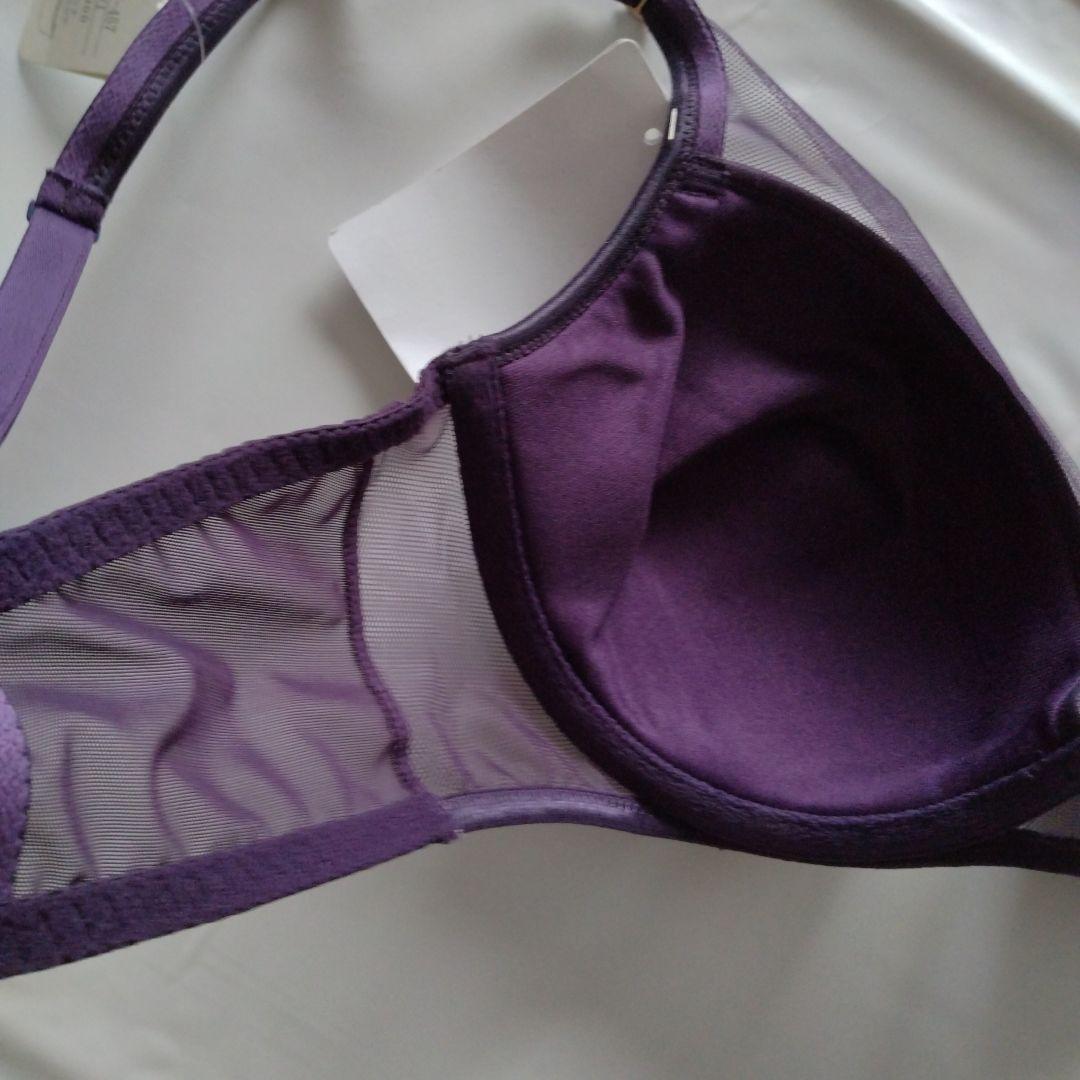 パープル レース ブラジャーD75＆ショーツL