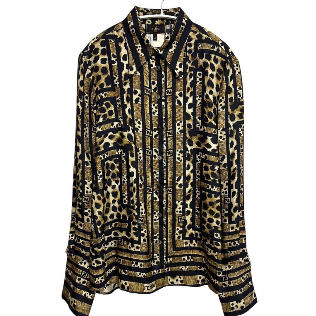 FENDI フェンディ　ヴィンテージ　レオパード　ヒョウ柄　美品　42