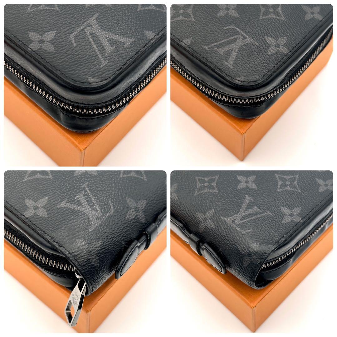 【美品】ルイヴィトン エクリプス ジッピーXL 長財布 クラッチ メンズ 大容量
