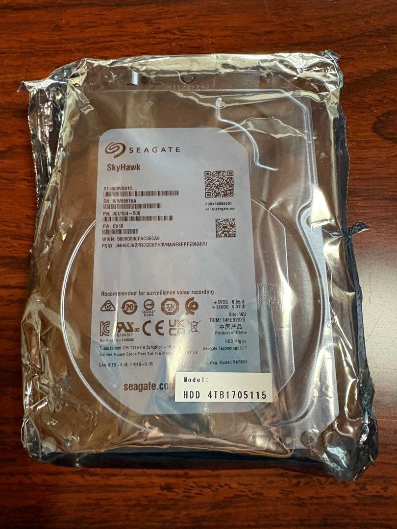 外付けハードディスク・ドライブ Seagate SkyHawk 4TB HDD