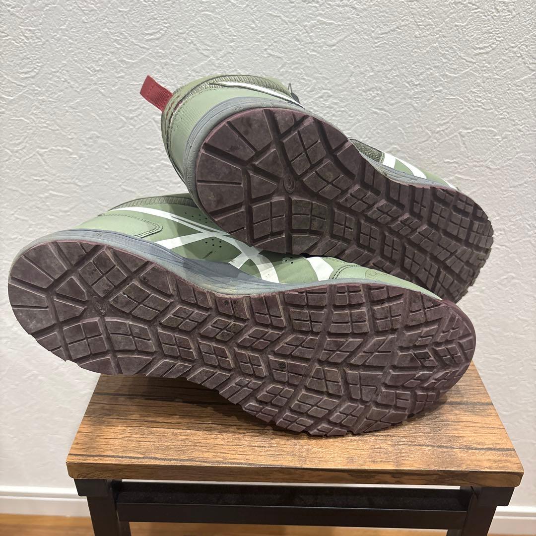 アシックス 安全靴 ウィンジョブ CP214 グリーン×ホワイト27.5cm美品