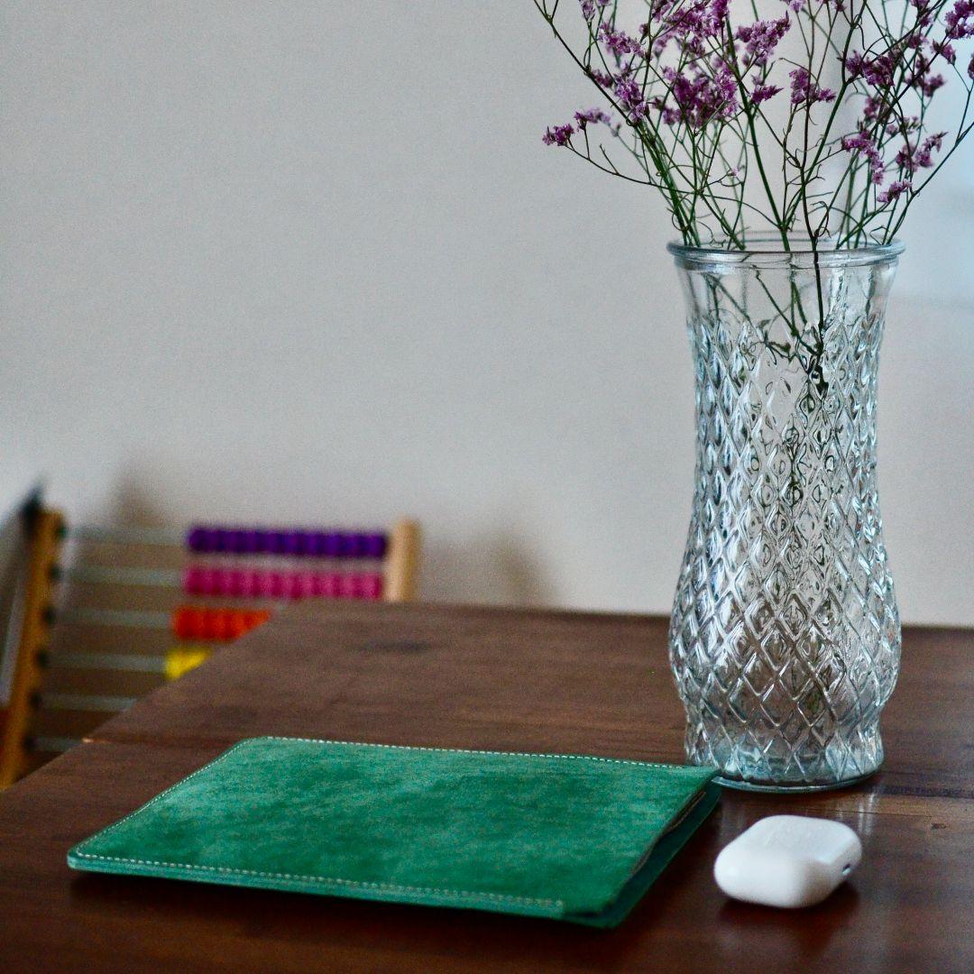 本革イタリアンレザー iPad mii スリーブケース 選べるカラー グリーン