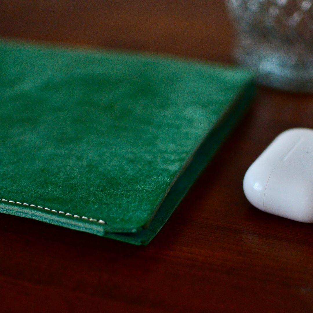 本革イタリアンレザー iPad mii スリーブケース 選べるカラー グリーン
