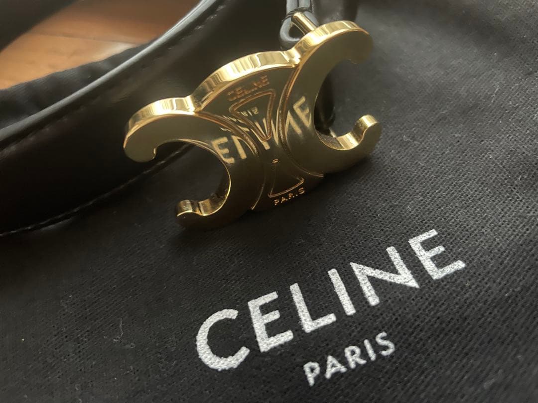 CELINEベルト トリオンフ カーフスキンブラック 63、64㎝75㎝〜80