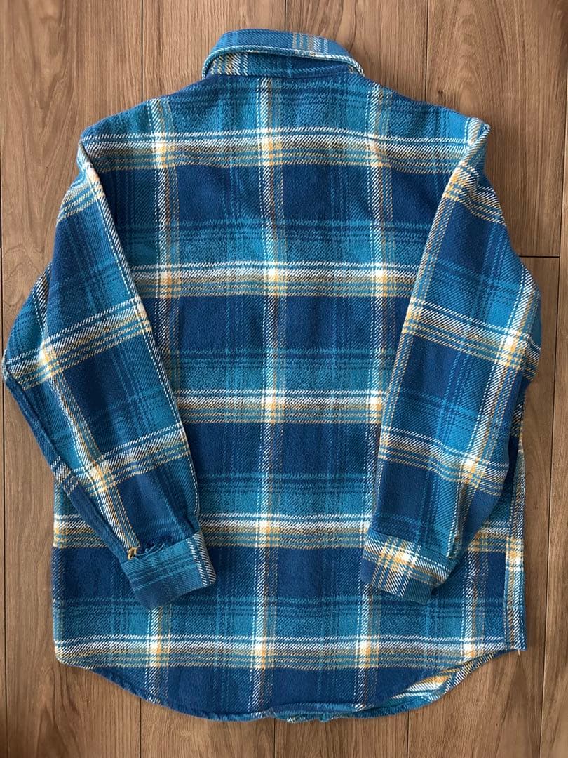 60s’ FIVE BROTHER ネルシャツ 森タグ　好配色 ブルー 美品