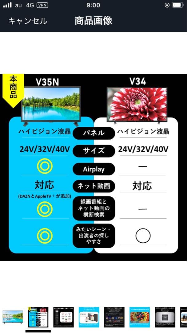 REGZA 32インチ Airplay ネット動画対応　V35Nシリーズ