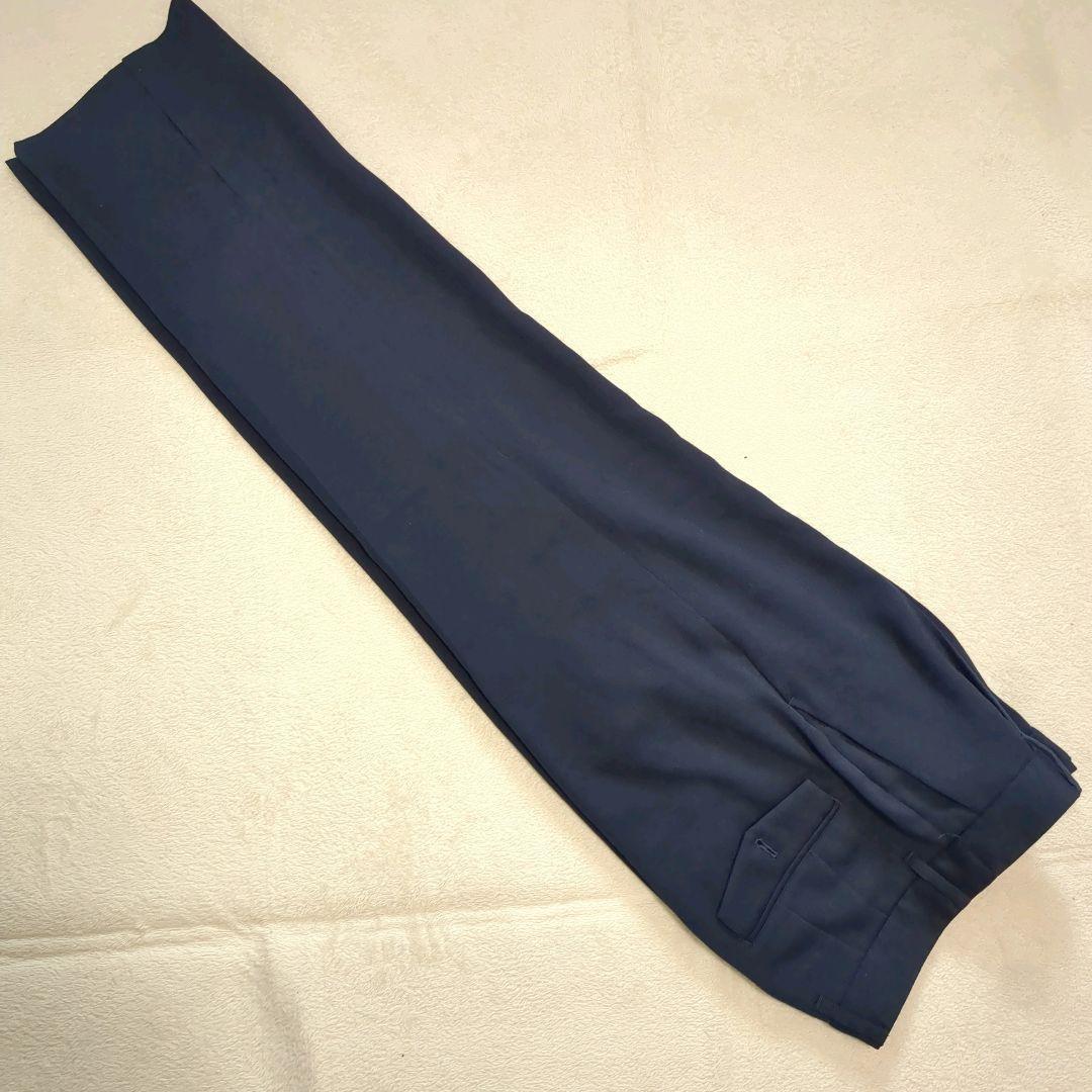 グリーンレーベルリラクシング ノーカラー パンツスーツ セットアップ ネイビー