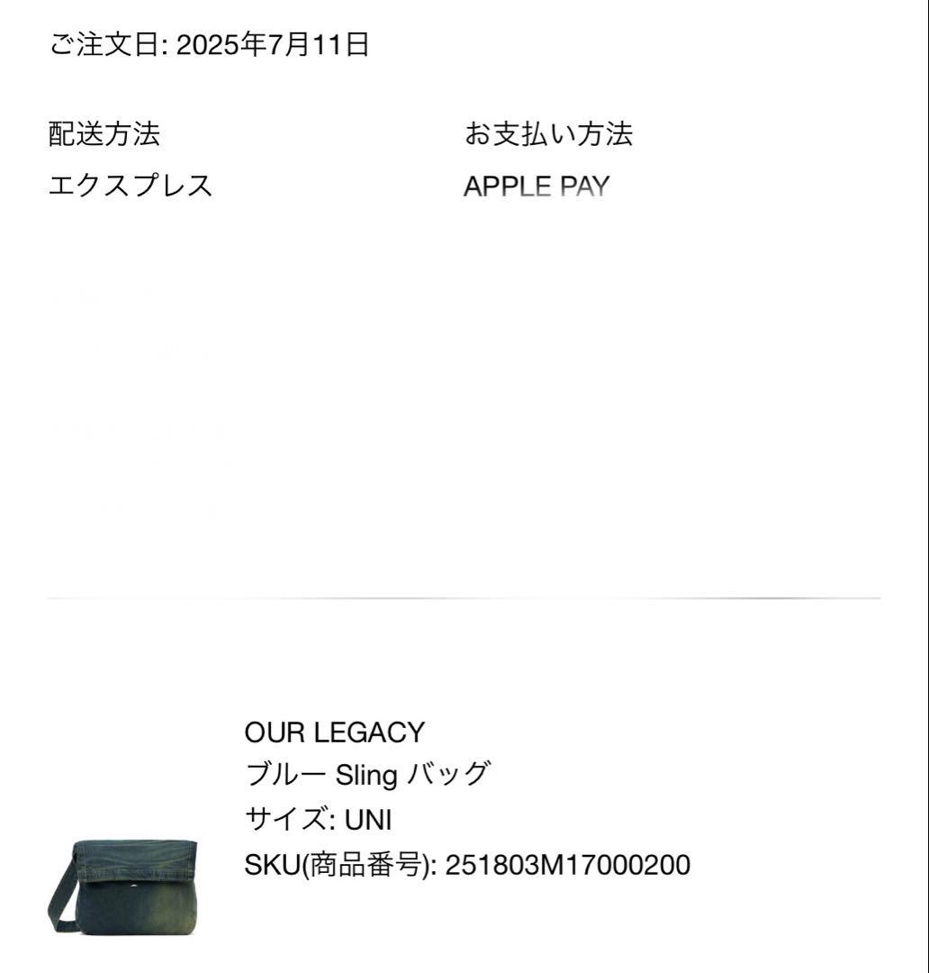 Our legacy sling bag スリングバッグ　デニム