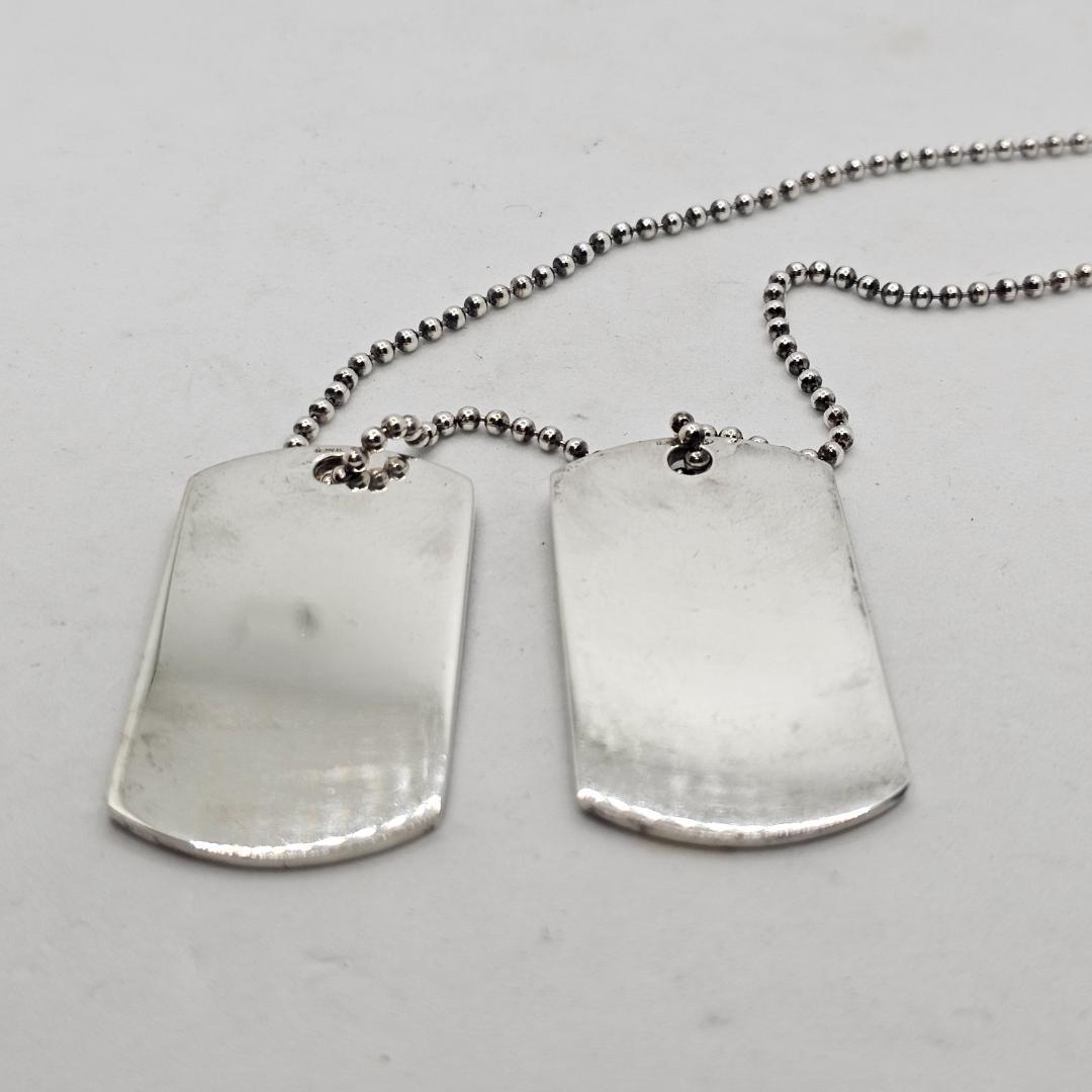 希少 グッチ ダブル ドッグタグ ネックレス シルバー 925