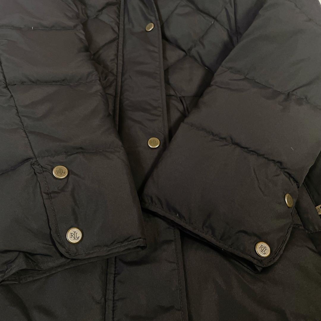 美品　ローレンラルフローレン　ロング丈キルティング　ダウンコートジャケット　黒