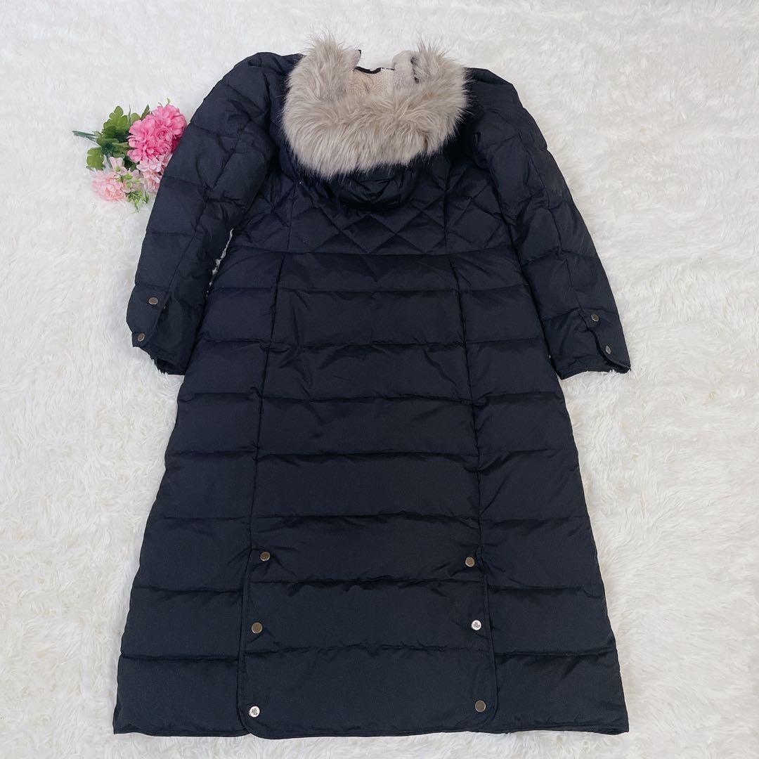 美品　ローレンラルフローレン　ロング丈キルティング　ダウンコートジャケット　黒