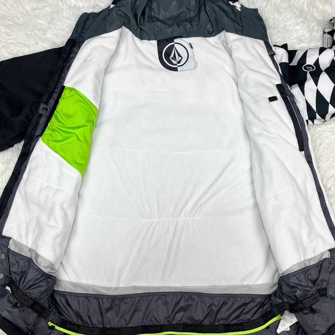 ボルコム スノージャケット アシンメトリー ロゴ刺繍 チェック