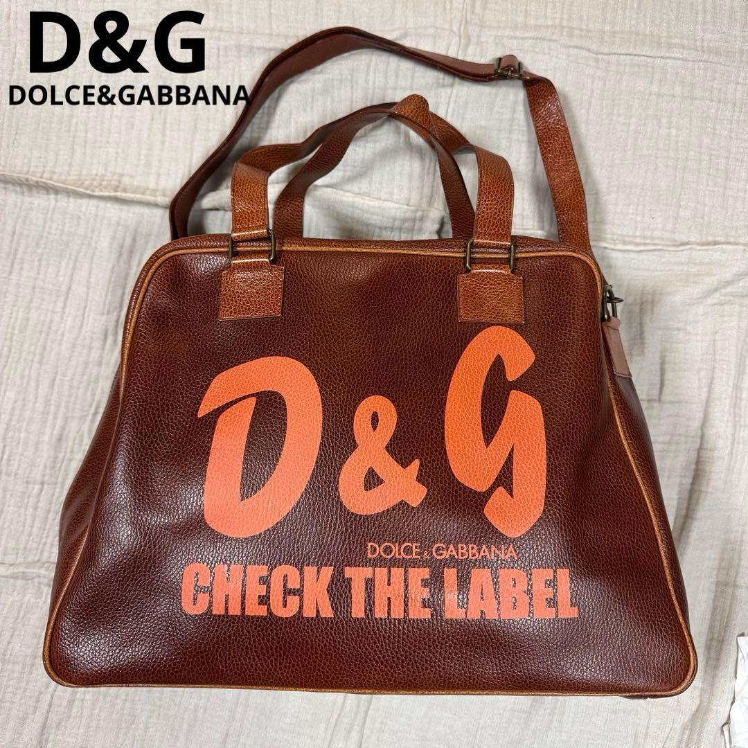 D&G ドルチェ＆ガッバーナ レザー ボストンバッグ Y2K アーカイブ 正規品