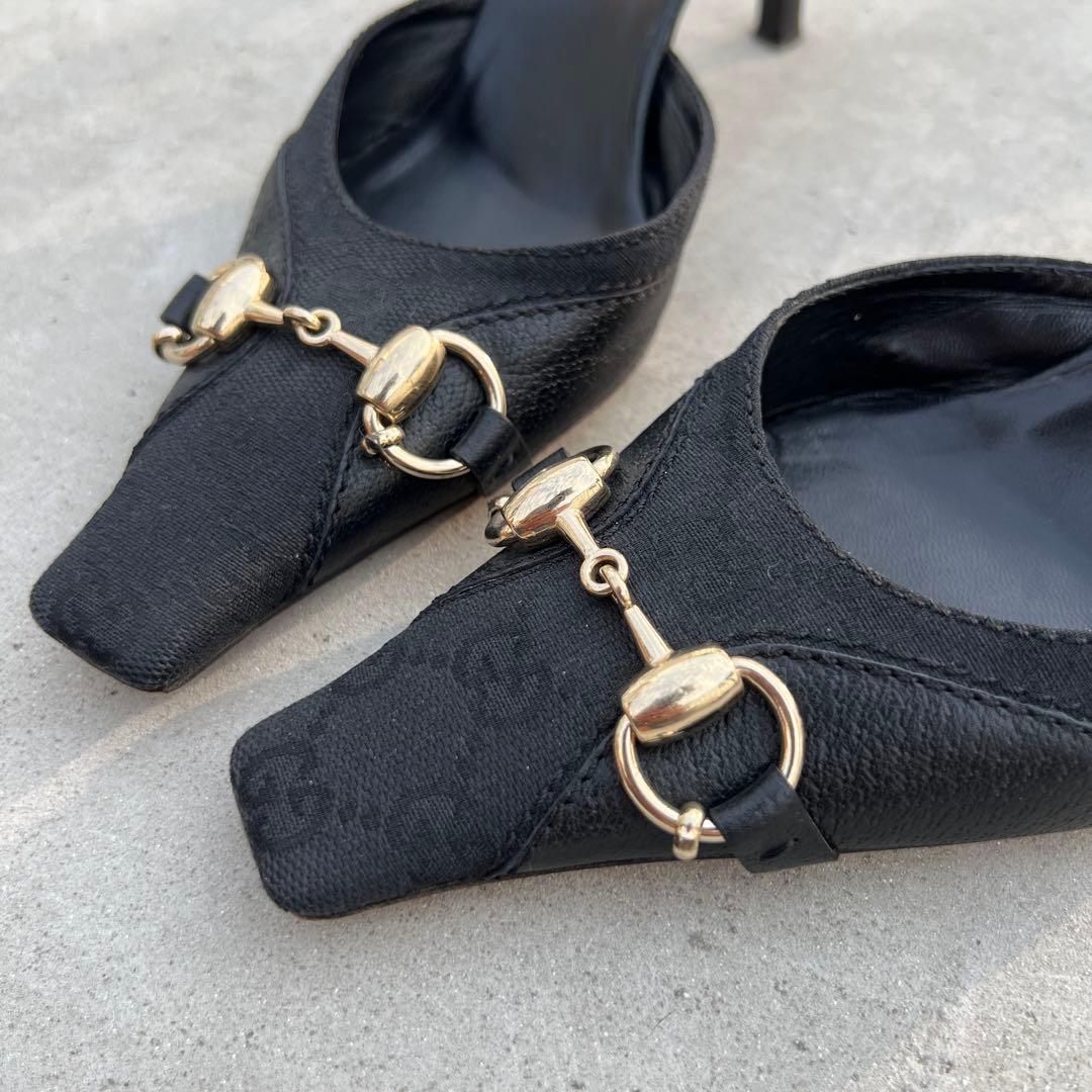 Gucci Horse Bit ブラックミュール ハイヒール 37.5