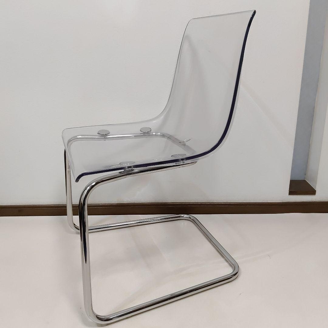 IKEA トービアスTOBIAS ダイニングチェア 透明椅子 クロムメッキ
