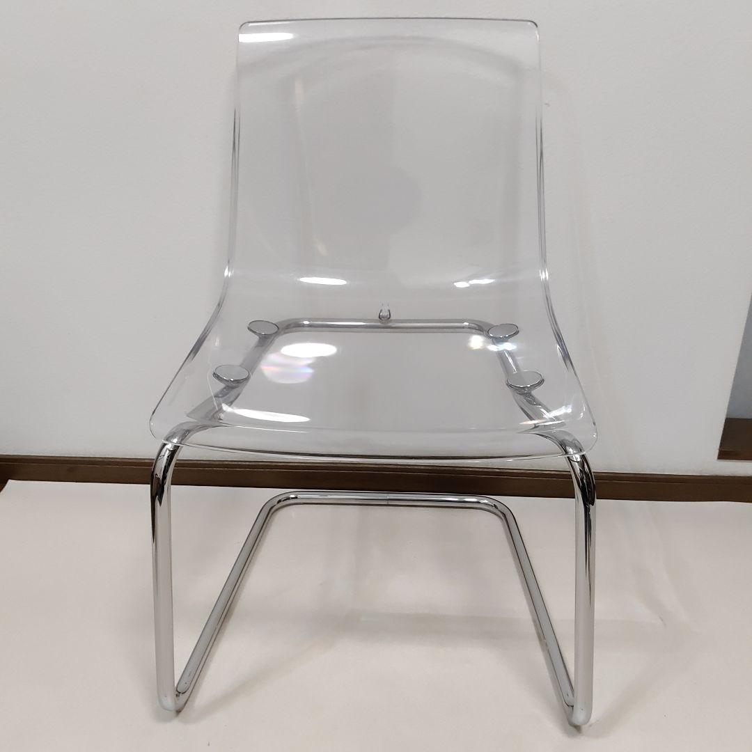 IKEA トービアスTOBIAS ダイニングチェア 透明椅子 クロムメッキ