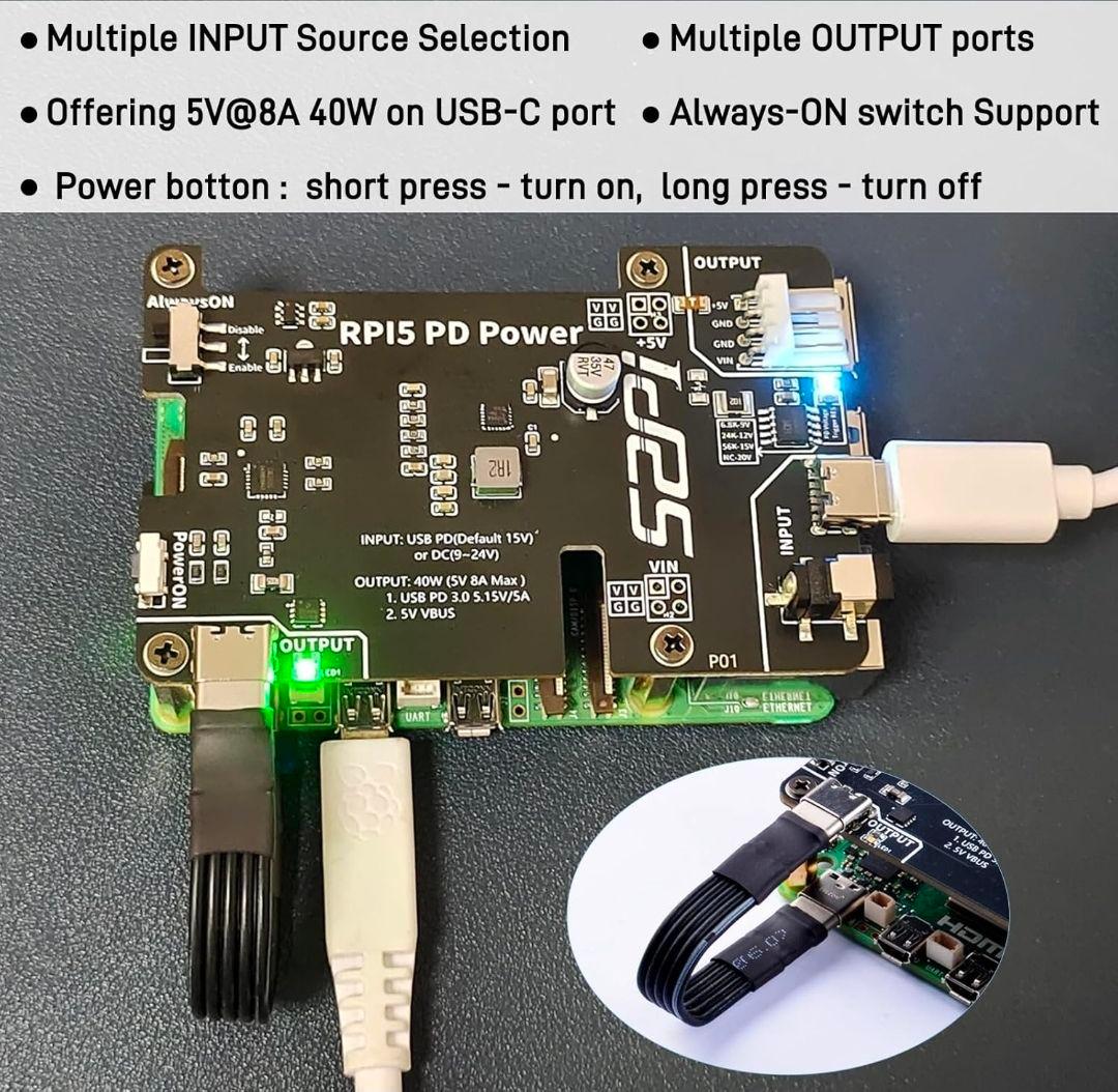 RPi5 PD Power Board Raspberry Pi 5(拡張用)