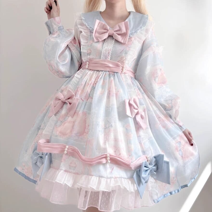 ゴスロリ 甘ロリ ロリータ パステル ワンピース リボン うさぎ ラッピング