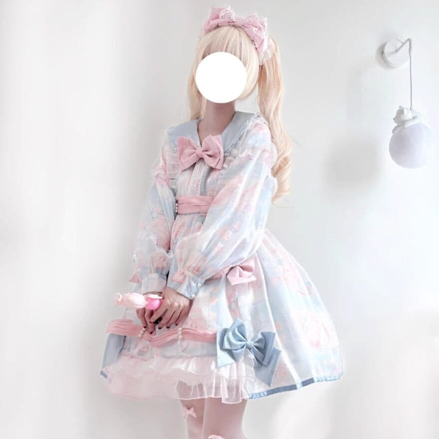 ゴスロリ 甘ロリ ロリータ パステル ワンピース リボン うさぎ ラッピング