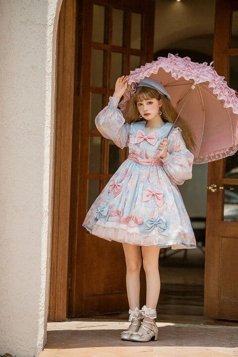 ゴスロリ 甘ロリ ロリータ パステル ワンピース リボン うさぎ ラッピング