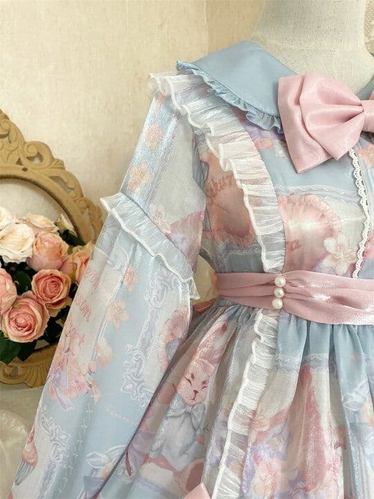 ゴスロリ 甘ロリ ロリータ パステル ワンピース リボン うさぎ ラッピング