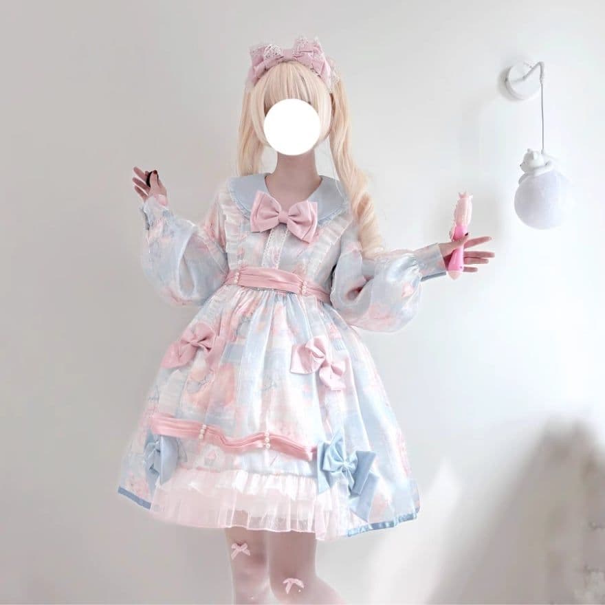ゴスロリ 甘ロリ ロリータ パステル ワンピース リボン うさぎ ラッピング