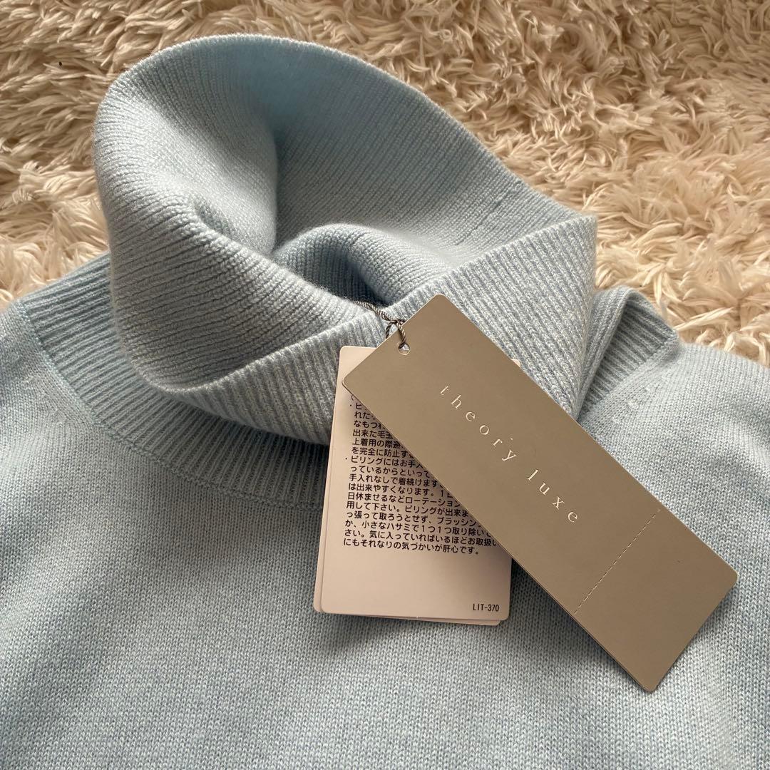 【新品タグ付き】24AW カシミヤ タートルネック アイスブルー XS