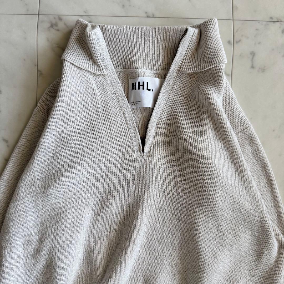 マーガレットハウエル　洗える　コットンニット　ハーフジップ　プルオーバー
