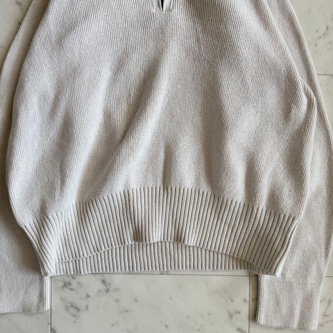 マーガレットハウエル　洗える　コットンニット　ハーフジップ　プルオーバー